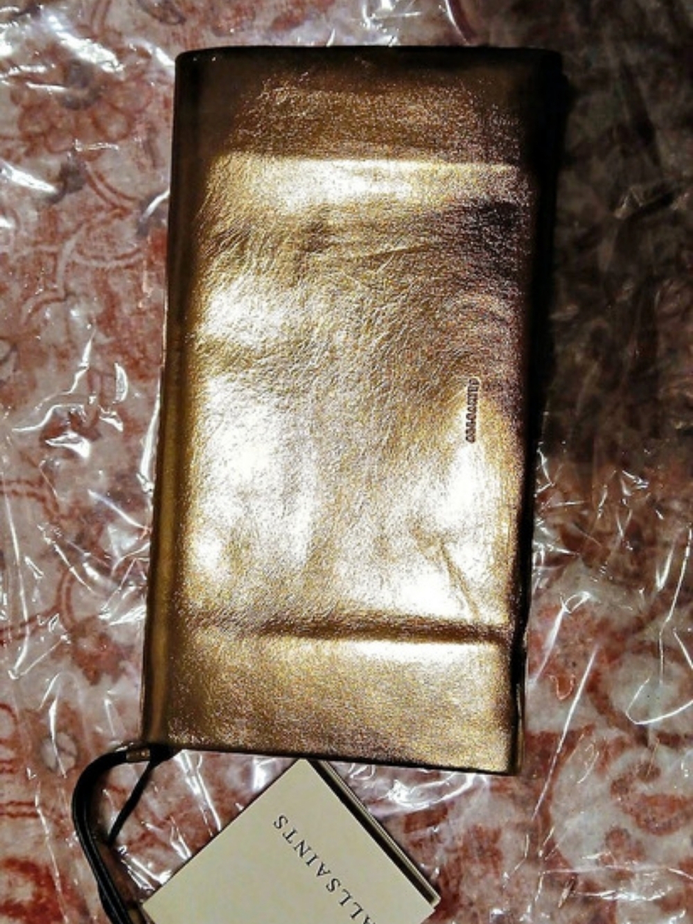 Allsaints Metallic Leather Clautch NWT
